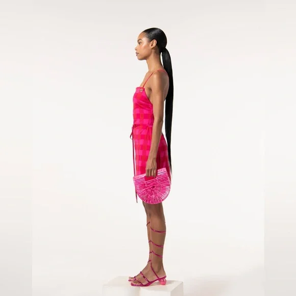 SOLD Cult Gaia Daria Gingham Micro Mini Dress In Red - Picture 5 of 9